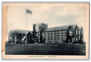 c1920's US Flag Geneseo High School Geneseo New York NY Unposted Postcard