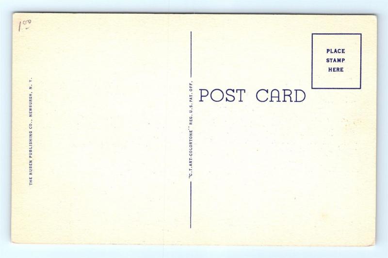 Postcard NJ Elizabeth Lagoon in Wainanco Park Vintage Linen K14