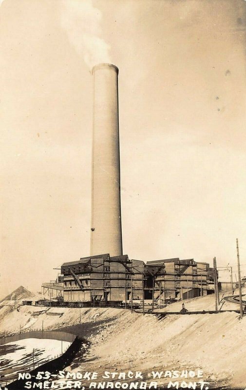 LP95 Anaconda Montana RPPC Postcard Washoe Smelter Smoke Stack | United ...