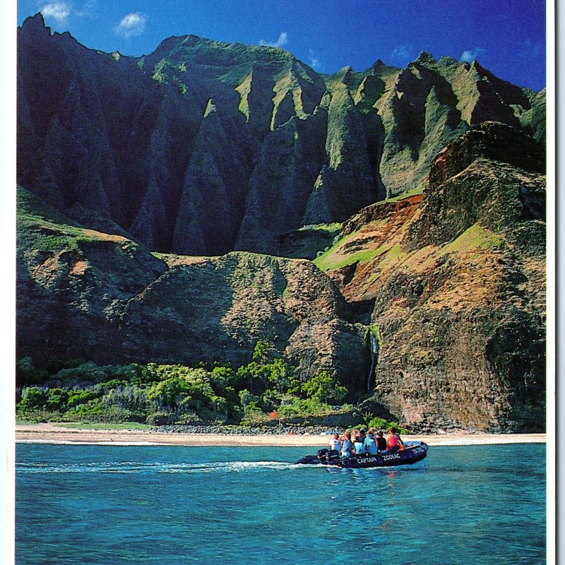 1970s Kauai, HI Na Pali Coast Majestic Cliffs Beach Boat Tour 4x6 Chrome PC M16