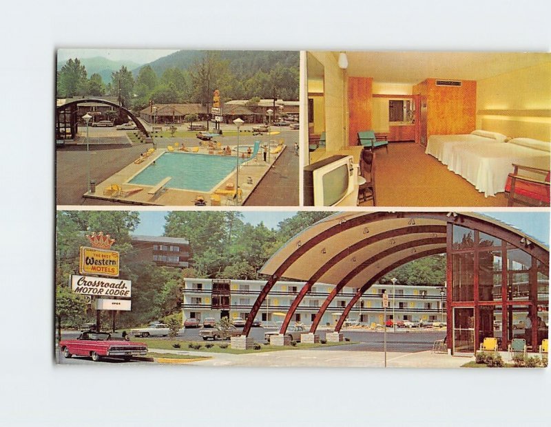 Postcard Crossroads Motor Lodge Gatlinburg Tennessee USA