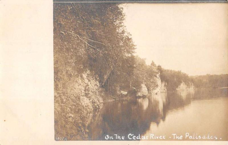 Palisades Cedar River Waterfront Scenic Real Photo Antique Postcard K59682