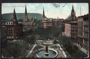 Quebec ~ Victoria Square MONTREAL pm1907 - Divided Back Vintage