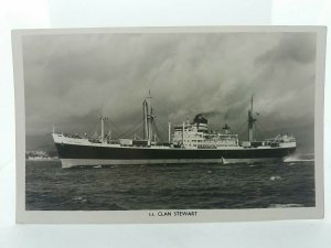 S S Clan Stuart Ship Vintage Real Photo Postcard