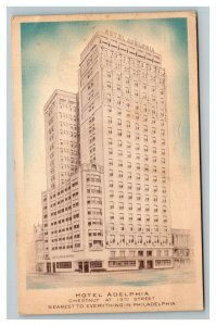 Vintage 1918 Postcard Hotel Adelphia Chestnut at 13th Street Philadelphia PA