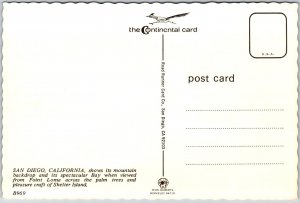 Mountain Backdrop Spectacular Bay San Diego California CA From Trees Postcard