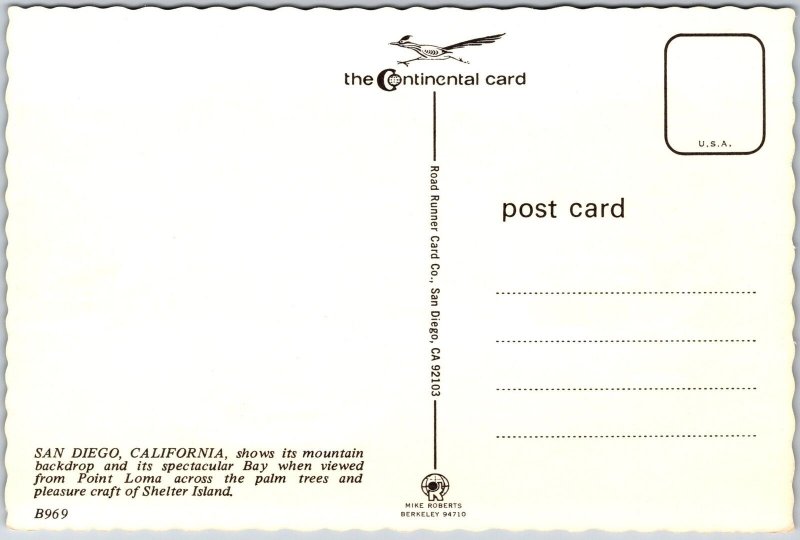 Mountain Backdrop Spectacular Bay San Diego California CA From Trees Postcard