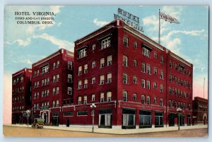 Columbus Ohio Postcard Hotel Virginia Third Gay Streets Exterior Building 1913