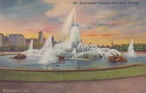 Illinois Chicago Buckingham Fountain Grant Park Curteich