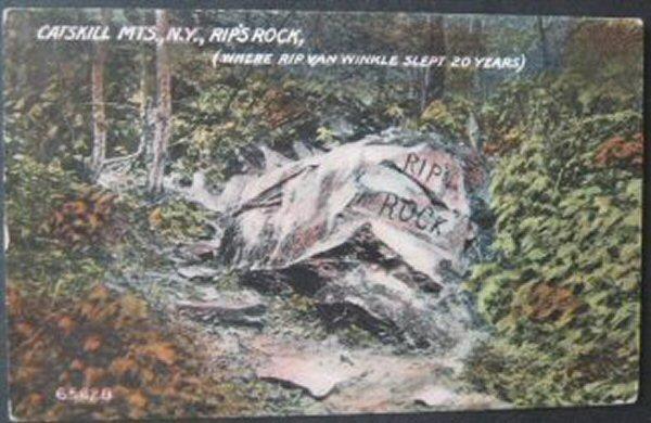 Rips Rock Catskill Mountains New York 1912 Souvenir Postcard Company 65628 