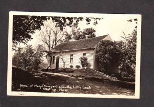 MA Home Mary Sawyer Little Lamb Sterling Mass Massachusetts Real Photo Postcard