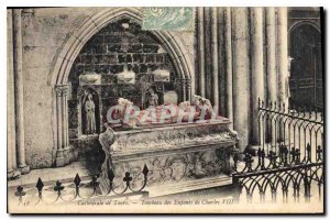 Postcard Old Cathedral Tours Tomb of the Children of Charles VIII