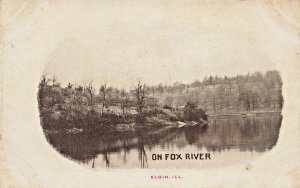 Elgin Illinois IL~View on Fox River~Butter-Watches-Souvenir POSTCARD