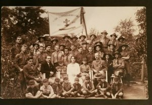 1938 Mint Vintage Kőszeg Hungary Boy Scouts Troop Photo Real Picture Postcard