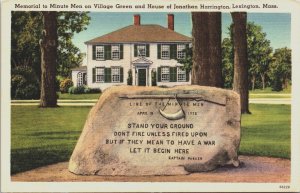 Memorial Minute Men Village Green House of Jonathan Harrington Lexington C179