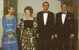 President Reagan With King Juan Carlos Of Spain and Queen Sophia 12 October 1981