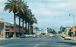 Autos 1950s Hemet California Florida Avenue Columbia postcard 11191