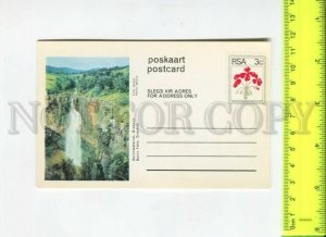 466492 1973 South Africa Graskop Berlin Falls flowers on stamp Postal Stationery