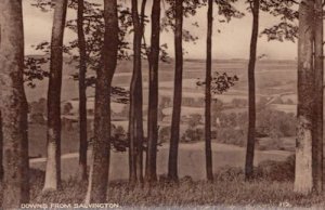 Salvington Downs Sussex Antique Old Real Photo Postcard