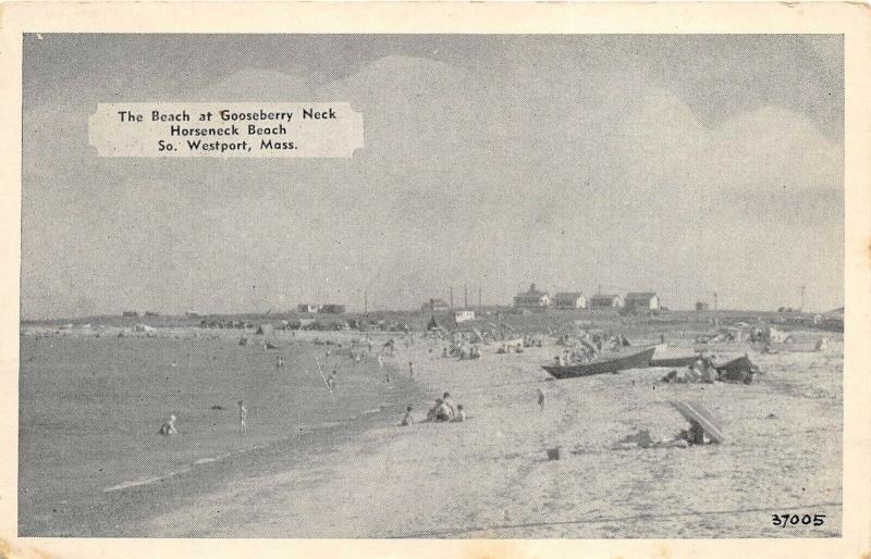 South Westport Massachusetts 1948 Postcard Horseneck Beach at Gooseberry Neck 