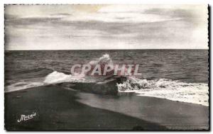 Old Postcard La Tranche Sur Mer Wave crashing at Pointe
