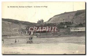 Old Postcard Mesnil Val Casino and the Beach