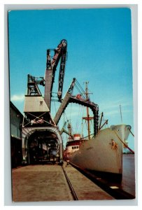 Vintage 1950's Postcard Freighter at the Banana Docks in Port of New Orleans LA