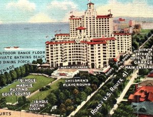 1930s CHICAGO ILLINOIS THE EDGEWATER BEACH HOTEL LAKE MICHIGAN POSTCARD 46-264