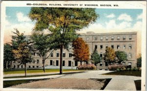 VTG 1930's Biological Building University of Wisconsin Madison WI Linen Postcard