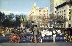 Carriages on 59th Street - New York City Postcards, New York NY Postcard