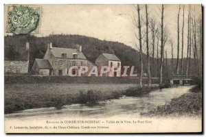 Old Postcard surroundings Conde Sur Noireau Vallee de la Vere Bridge Grat