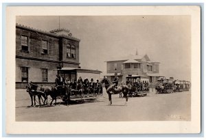 Chile Postcard Trams Cars With Tourist from United States c1940's RPPC Photo