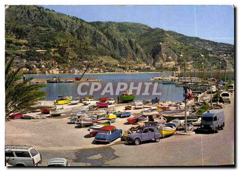 Postcard Moderne Menton Garavan AM The Port and Border