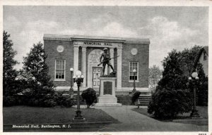 USA Memorial Hall Burlington New Jersey Vintage Postcard 09.88