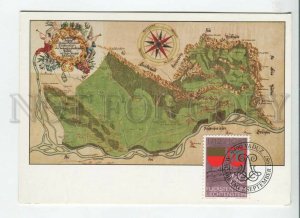 450342 Liechtenstein 1987 year First Day maximum card definitive stamp map