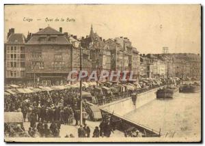 Old Postcard Liege Quai De La Bat