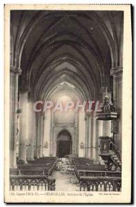 Old Postcard From War Gerbeviller Interior & # 39Eglise Army