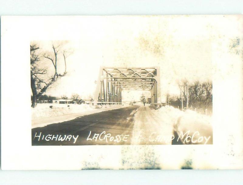 Pre-1950 rppc NICE VIEW Lacrosse To Camp Mccoy Wisconsin WI i9987