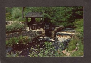 MA Water Wheel World War  WWII Park Marshfield Massachusetts Postcard