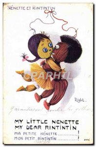 Old Postcard Fancy Lucky charm Nenette and Rintintin My little Nenette My dea...