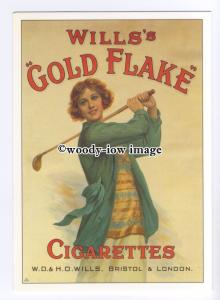 ad0812 - Will's Gold Flake Cigarettes- Lady Playing Golf  Modern Advert Postcard