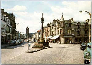 Peebles Town Centre And Mercat Cross Scotland Market Town Building Postcard