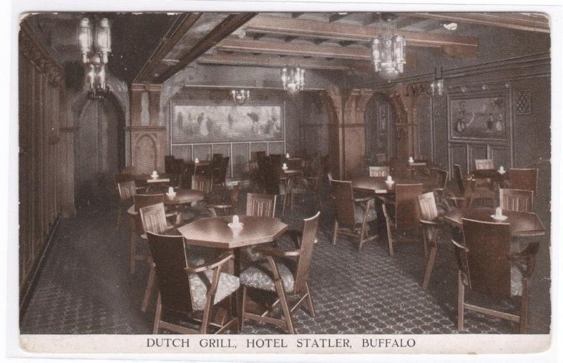 Dutch Grill Interior Hotel Statler Buffalo Ny Postcard