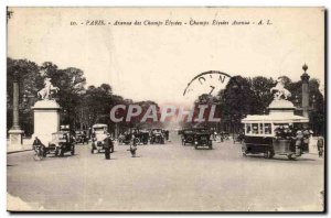 Paris Postcard Old Cahmps Elysees Avenue