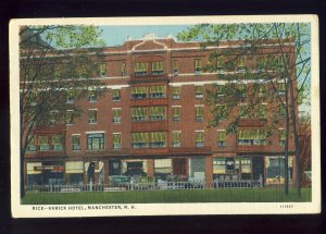 Manchester, New Hampshire/NH Postcard, Rice-Varick Hotel. 1935!