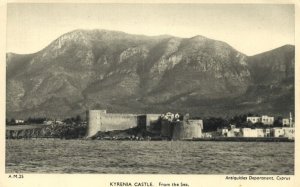 cyprus, KYRENIA, Castle from the Sea (1950s) Antiquities Dep. 25 Postcard