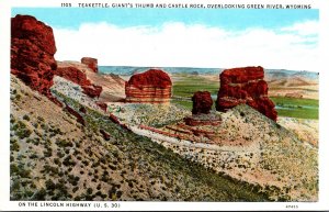 Wyoming Teakettle Giant's Thumb and castle Rock Overlooking Green River ...