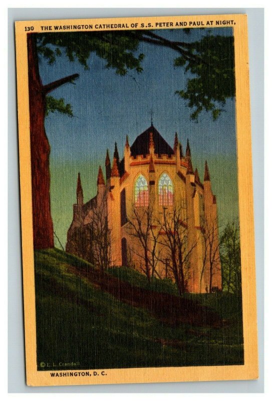 Vintage 1940's Postcard Episcopal Cathedral St. Peter & St. Paul Washington DC