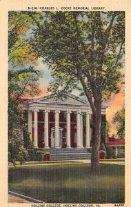 Charles L. Cocke Memorial Library Founded by Charles Lewis Cocke, Hollins Col...