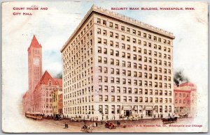 1912 Court House City Hall Security Bank Building Minneapolis Minnesota Postcard